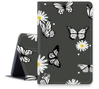 Daisy Black Butterfly Case for iPad Pro 13 inch M4 2024, Shockproof PU Leather Folding Adjustable Stand Case with Auto Sleep/Wake for 13" iPad Pro M4 2024