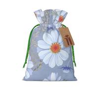 Daisy Blue. print Drawstring Gift Bag for Wedding Party Birthday Unique Present Bag Reusable Canvas Bag,1 Piece S