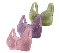 Daisy Bra Women Front Fastening Bras for The Elderly High Impact Sports Bras for Large Breasts Support Bra Women's Wire-Free Front Button Sports Bra Plus Size Post Surgery Bras for Yoga Fitness
