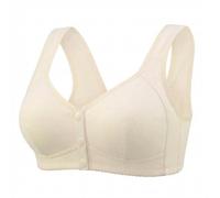 Daisy Bras for Older Women No Underwire Front Closure Comfort Senior Wireless Snap Closing Bra, Z Skin, 38D