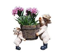 Daisy Bumbles novelty Pig piglet planter for garden, patio, outdoors, garden ornament, home decoration, flowers, plants, animal, figures, sculptures, statue, novelty, two pigs with planter pot