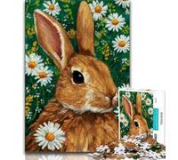 Daisy Bunny JigsawPuzzle 1000 Pieces for Teenagers,Educational Games Home Decoration Deal As Gifts for The Whole Family 38x26cm