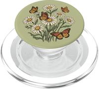 Daisy Butterfly Boho Nature Rustic Florist Wildflowers PopSockets PopGrip for MagSafe