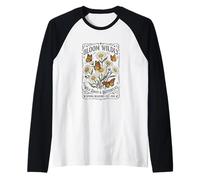 Daisy Butterfly Boho Nature Rustic Florist Wildflowers Raglan Baseball Tee