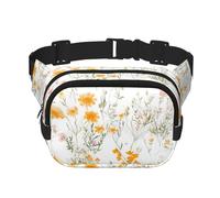 Daisy Butterfly Double Layer Waist Bag Pack Flower Bum Bag Fanny Pack for Men Women, Adjustable Belt Bag for Travel Hiking Running Cycling Festival