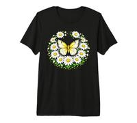 Daisy Butterfly Flower Gardening Floral Premium T-Shirt