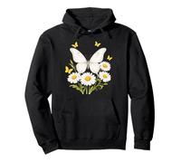 Daisy Butterfly Flower Gardening Floral Pullover Hoodie