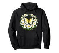 Daisy Butterfly Flower Gardening Floral Pullover Hoodie