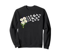Daisy Butterfly Flower Gardening Floral Sweatshirt