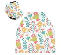 Daisy Cactus Flower Stretchy Baby Car Seat Cover,Canopy Nursing Covers,Soft Breathable Windproof Scarf Changepad for Winter Infant Breastfeeding Boys