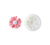 Daisy Candle Moulds,1PC Flower Silicone Mould with Hole, Aromatherapy Soap Making Chocolate Baking Molds for Candy Fondant Pastry Dessert Party Home Decoration (White1PC)