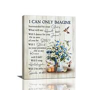 Daisy Canvas Wall Art Daisies Hummingbirds Pictures Wall Decor White Flowers I Can Only Imagine Painting Prints Framed Artwork Decor for Living Room Bedroom Bathroom 16"x20"