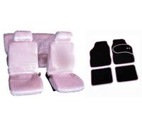 Daisy Car Pink Seat Covers Soft And Fluffy With Matching Daisy Mats