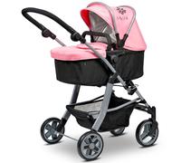 Daisy Chain Connect 5 in 1 Dolls Pram - (Classic Pink) | Adjustable Handles From 48-85cm - For 4,5,6,7 and 8 Year Old Girls - Baby Doll Pram, Pushchair, Stroller