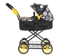 Daisy Chain Destiny Travel System Dolls Pram - Adjustable handles from 54-87cms. For children of 5,6,7,8 or 9 years (Bumblebee)