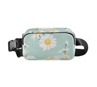 Daisy Chamomile Field Meadow Green Trendy Fanny Waist Pack for Women Men Small Belt Bag Travel Wallet with Adjustable Strap for Workout Running Hiking, Daisy Chamomile Field Meadow Green, One Size