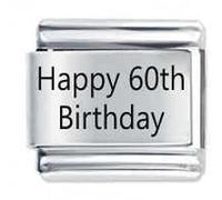 Daisy Charm Happy Birthday Number Italian charm - compatible with 9mm Italian charm bracelets (Happy 60th Birthday)