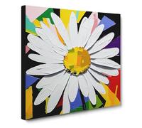 Daisy Constructivism No.3 Canvas Wall Art Print Ready to Hang, Framed Picture for Living Room Bedroom Home Office Décor, 50x50 cm (20x20 Inch)