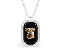 Daisy Coo Highland Cow Custom Photo Necklace Personalized Picture Pendant Memory Jewelry for Women