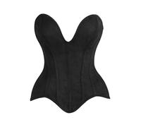 Daisy corsets Womens Daisy Corsets Womens Black Suede Plunge Steel Boned Corset Top & Plus Size Western Fashion Apparel, Black, Large