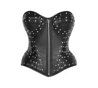 Daisy corsets Women's Faux Leather Steel Boned Underwire Bustier Corset Top & Plus Size, Black, 2X