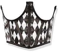 Daisy corsets Women's Lavish Black & White Diamond Satin Open Cup Waist Cincher Corset, Medium