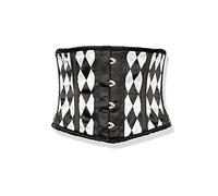 Daisy corsets Women's Lavish Black & White Diamond Waist Cincher Corset, Medium