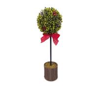 Daisy Darcy 60cm Boxwood Ball Tree with Berries and Cones