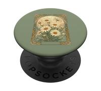 Daisy Day Birth Month Flower Art Nouveau PopSockets Adhesive PopGrip