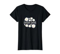 Daisy Days Cute Floral Wildflower Spring Aesthetic Value Graphic T-Shirt, Women, Black, M
