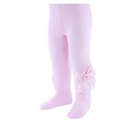 Daisy Days Soft Touch Baby Girls Spanish Style Tights With Bow Pink or White (Pink, 6-12 Months)