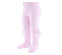 Daisy Days Soft Touch Baby Girls Tights Spanish Style Bows Cotton Rich (Pink Pom Pom, 3-6 Months)