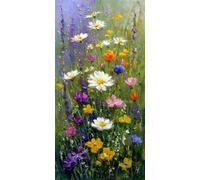 Daisy Diamond Art Kits Adults, DIY 5D Large Diamond Painting Wildflowers Full Square Drill Crystal Art Kits 23.6x47.2 Inch, Embroidery Cross Stitch Canvas Painting by Numbers for Home Decor (SQ969)