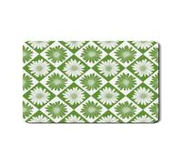 Daisy Dish Drying Mats For Kitchen Counter, Green Floral Absorbent Rubber Drainer Mat, Spring PU Leather Drying Pad For Coffee Bar Protector 12x20 Inch