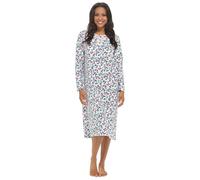 Daisy Dreamer Women Nightdress Fleece Printed Classic Soft & Warm Sleepwear Long Sleeve Womens nighties Floral Design Comfy to Wear Winter, Pink X Large