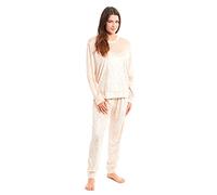 Daisy Dreamer Womens Crushed Velvet Pyjama Sets Lounge Wear Pyjamas PJs Top & Pants Set, Gold Large