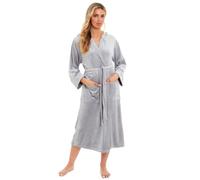 Daisy Dreamer Womens Hooded Velour Robe Dressing Gown Stretch-Velour Belted Bath Robes Nightwear