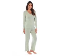 Daisy Dreamer Womens Pyjama Set Super Soft Ladies Pyjamas Sets Stretch Fit Long Sleeves Pjs Loungewear Sleepwear Night Wear PJ’s, Sage Green Large
