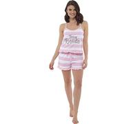 Daisy Dreamer Womens Pyjama Set T Shirt & Shorts Ladies Pyjamas Holiday Summer Cotton Pjama PJs, Team Bride Ruffle (LN856), 16-18