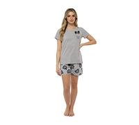 Daisy Dreamer Womens Pyjama Set T Shirt & Shorts Pyjamas Holiday Summer Ladies Soft Cotton Pjama PJs Loungewear, Peek A Bear X Large