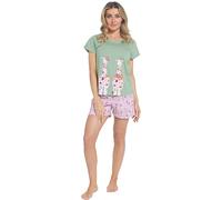 Daisy Dreamer Womens Pyjama Set T Shirt & Shorts Pyjamas Holiday Summer Ladies Soft Cotton Pjama PJs Loungewear, Giraffe Large