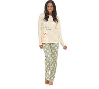 Daisy Dreamer Womens Pyjamas Set Cotton Jersey Long Sleeve and Full Length Bottom Pyjama Sets Sleepwear Loungewear Pjs, Cockapoo Large