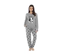 Daisy Dreamer Womens Pyjamas Set Cotton Jersey Long Sleeve and Full Length Bottom Pyjama Sets Sleepwear Loungewear Pjs, X Large (UK 20-22), Frenchie