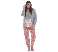 Daisy Dreamer Womens Snuggle Fleece Pyjama Set Ladies Loungewear Pyjamas Warm Soft Fleece Pj Lounge Sets, FOX SMALL