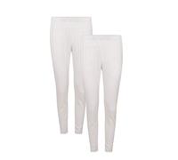 Daisy Dreamer Womens Thermal Pants Long Janes Ladies Warm Winter Baselayer Bottoms Thermals, Pack of 2, White UK 10-12