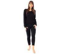Daisy Dreamer Womens Thermal Sets Long Sleeve Top & Pants Ladies Warm Winter Baselayer Tops Trouser Set, Black UK 18-20