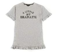 Daisy Dreamer Womens Varsity Print Nightdress Soft Cotton Nighty Oversized PJ Shirt Top Baggy Tunic Night Dress, Dramatic Grey (LN69) 12-14