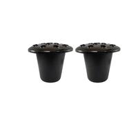 Daisy Dreams Grave Flower Holders with lid pack of 2 Black, Memorial Vases for Graves Strong Plastic Grave Flower Pots Insert in Grave-side, Grave Vase for Grave Decorations