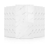 Daisy Dreams Marble White Tile Stickers 60x30cm Thicken Wall Tiles Self Adhesive,Peel and Stick Waterproof Vinyl Marble Tiles for Living Room (20, White)