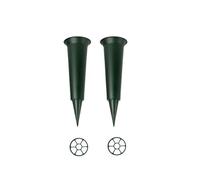 Daisy dreams Set of 2 Green plain Spiked Memorial Grave Flower Vases in black color-Strong Grave Flower Pots, Plastic Spike Grave Ornament in loving memory of your loved ones